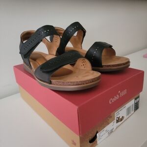 Cobb Hill May Wave Strap Sandals Size 10 Extra Wide Fit Women's